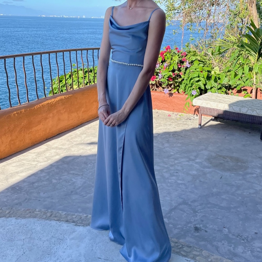 Dusty blue dress